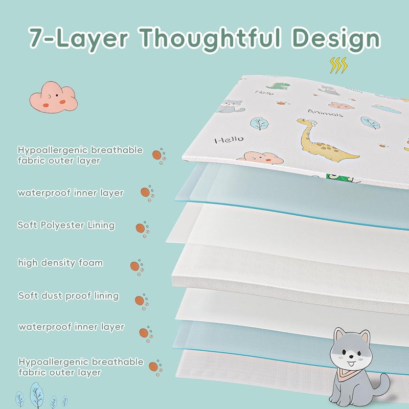 VRSHOAT Trifold Pack and Play Mattress 38"x26" Pack N Play Mattresses for Baby Toddler, Portable Mini Crib Mattress for Playpen and Playard with Soft Breathable Waterproof Cover - Image 3